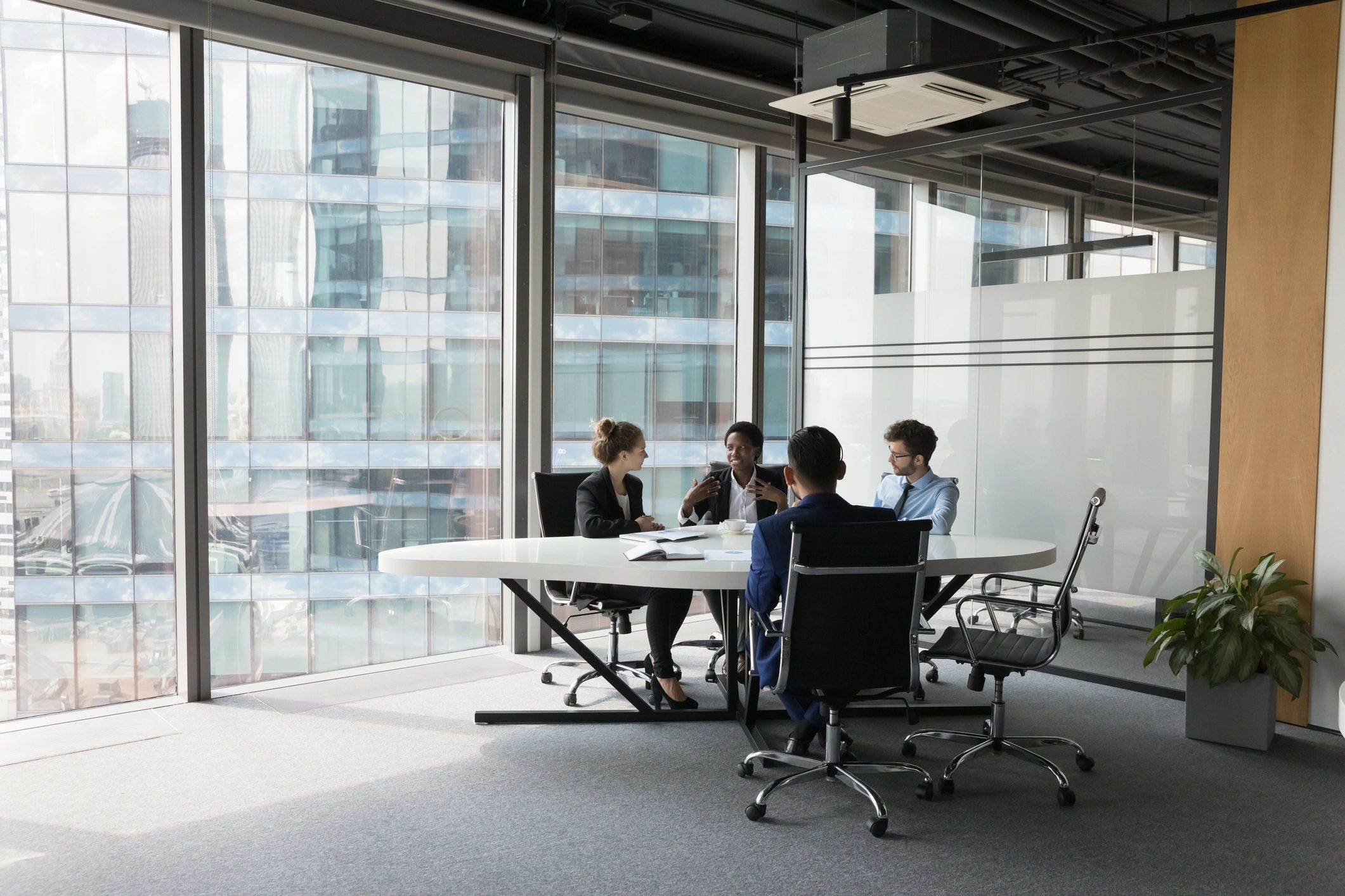 Professional legal team in a modern office