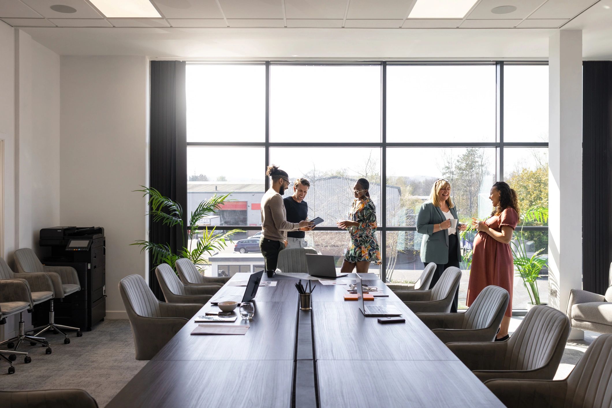 Professional business meeting in modern office