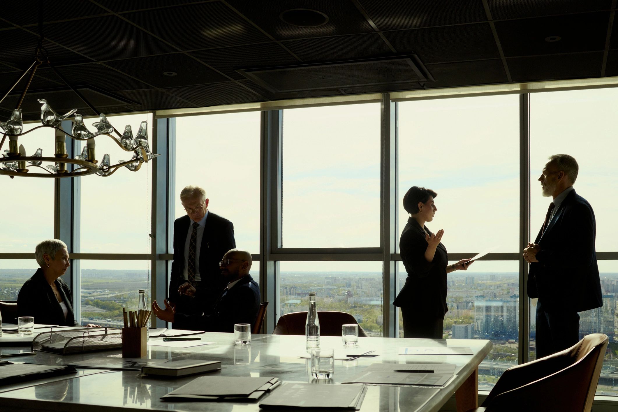 Professional consultation meeting in boardroom